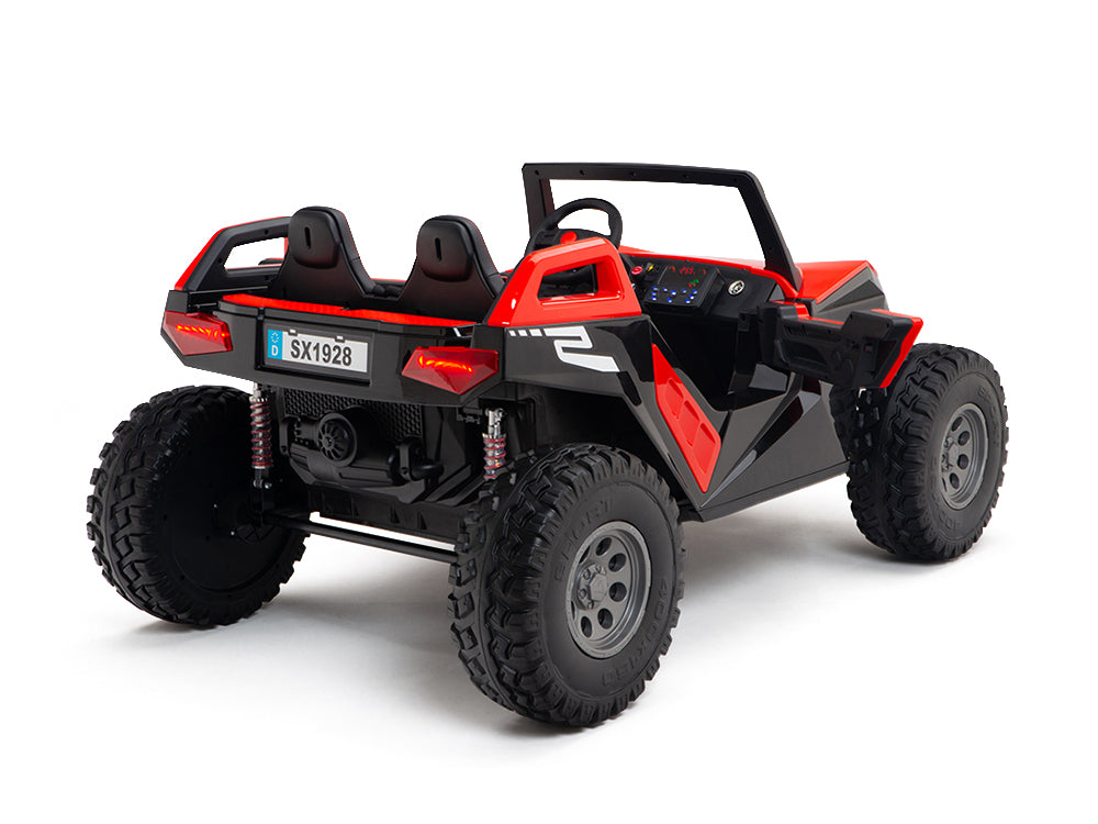 24V Red Tiger All Terrain UTV Ride on Buggy with Remote - Red