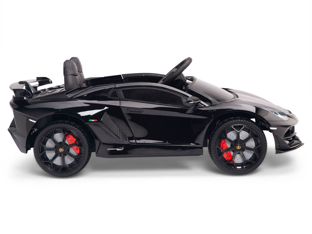 12V Kids Ride On Sports Car Battery Powered Lamborghini Aventador SVJ with Remote - Black