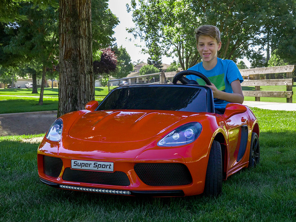 24V Super Sport GT Kids Ride On Car - White