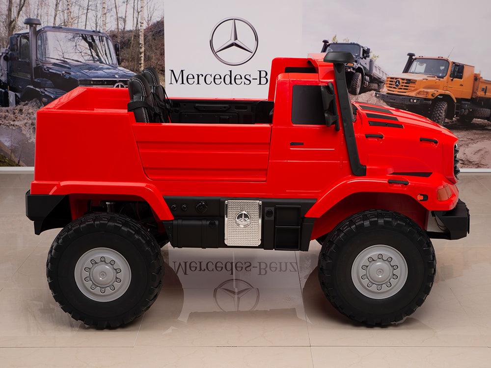 24V Mercedes Zetros Battery Powered Kids Ride On Truck with Remote Control - Red