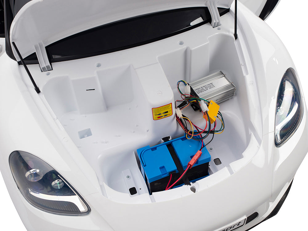 24V Super Sport GT Kids Ride On Car - White