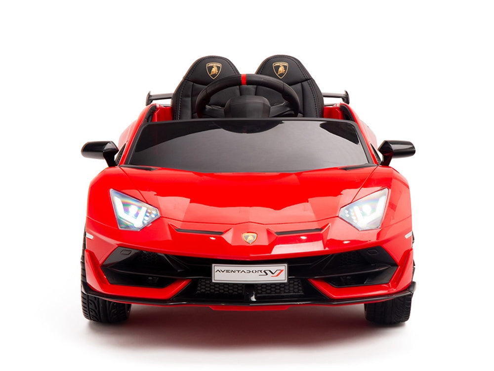 12V Kids Ride On Sports Car Battery Powered Lamborghini Aventador SVJ with Remote - Red