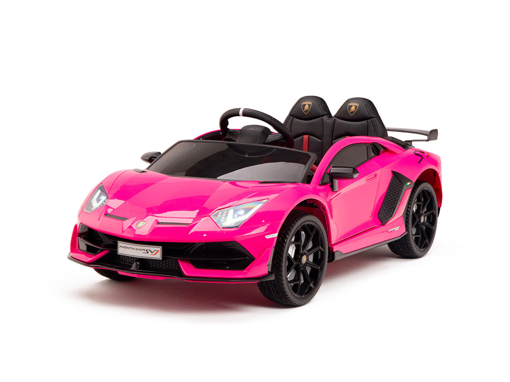 12V Lamborghini Aventador SVJ Kids Ride On Sports Car with Remote - Pink