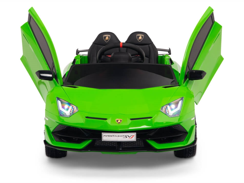 12V Kids Ride On Sports Car Battery Powered Lamborghini Aventador SVJ with Remote - Green