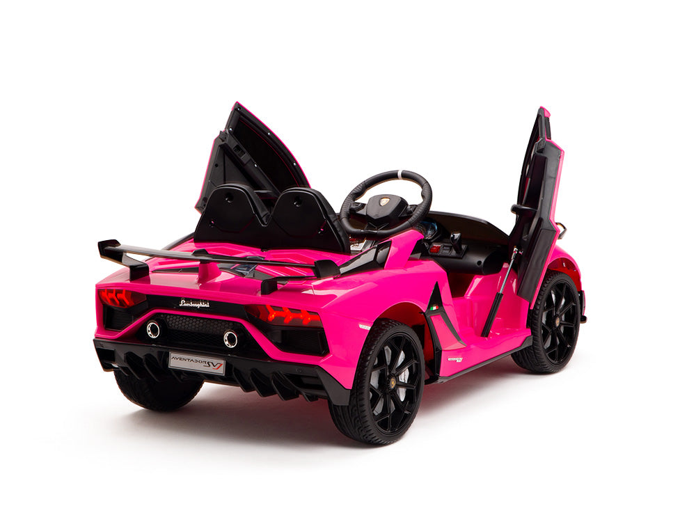 12V Lamborghini Aventador SVJ Kids Ride On Sports Car with Remote - Pink