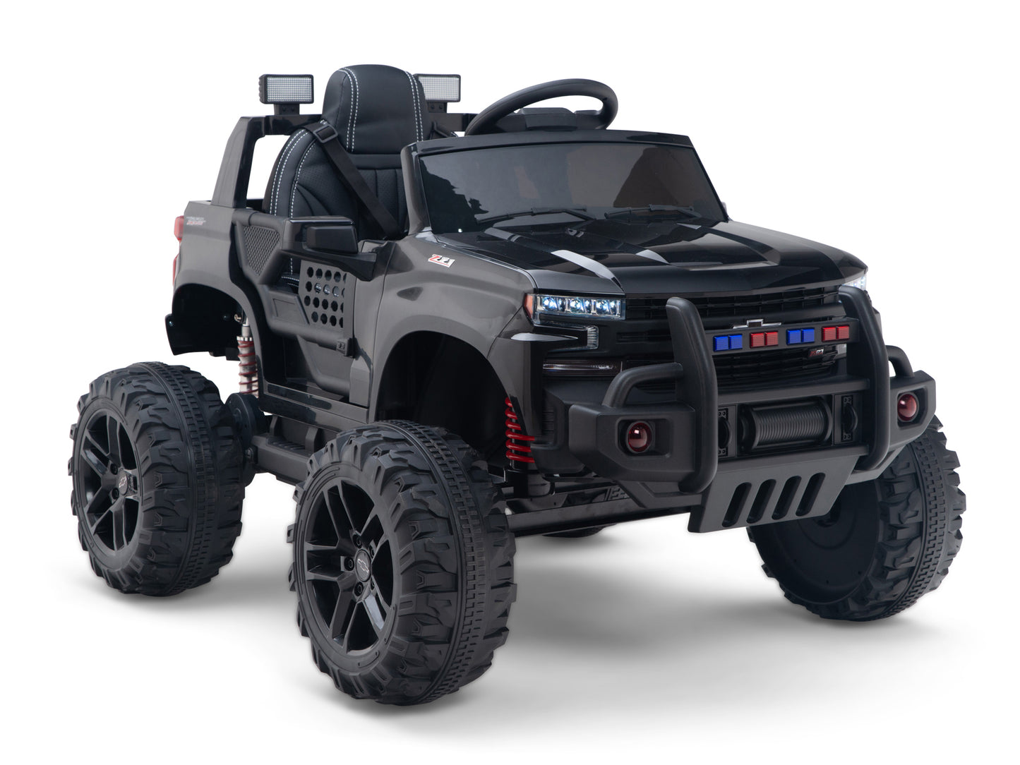 24V Chevrolet Silverado Lifted Ride On Truck with Remote Control – Black