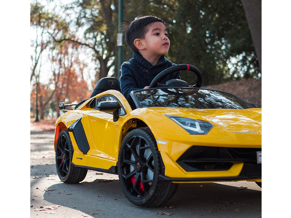 12V Lamborghini Aventador SVJ Kids Ride On Sports Car with Remote - Pink