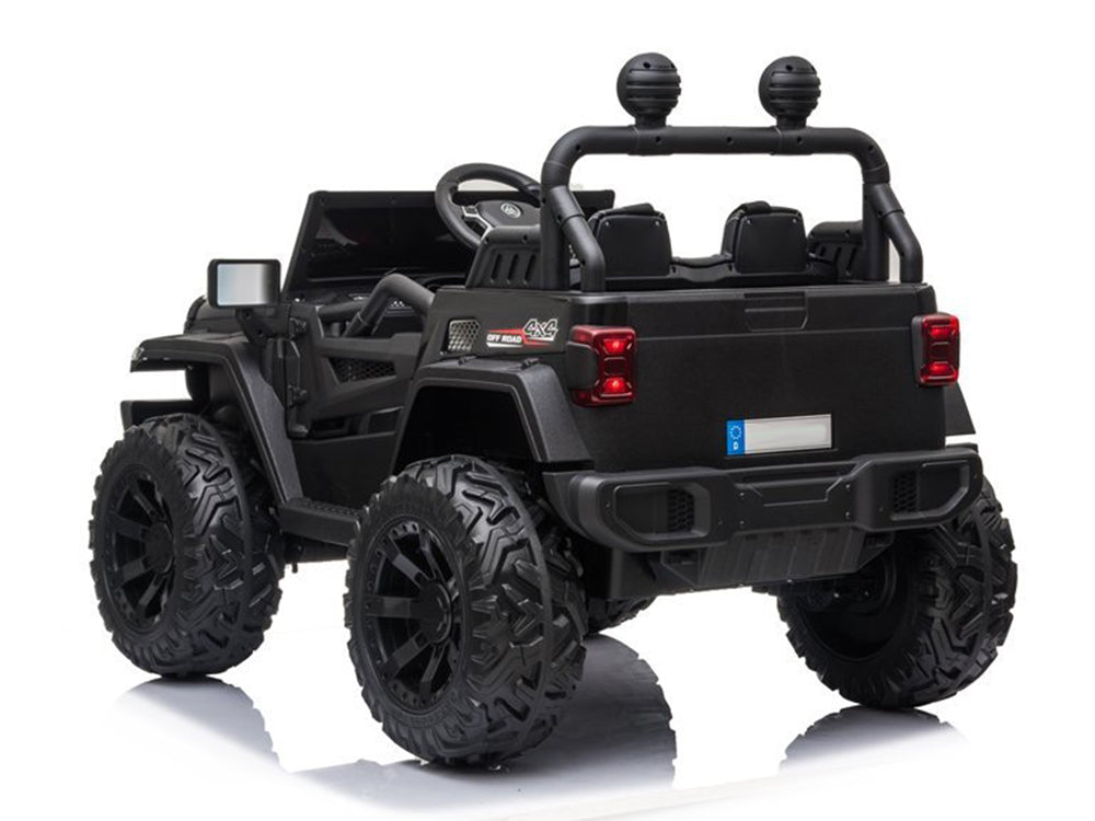 4WD Trekcar Kids Ride On Truck with EVA Wheels and Remote Control - Black