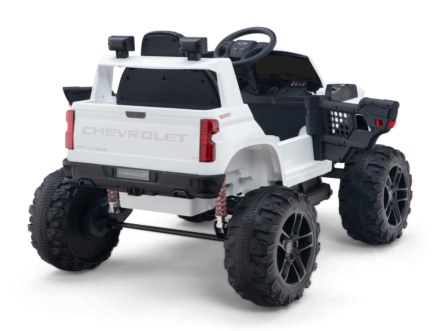 24V Chevrolet Silverado Lifted Ride On Truck with Remote Control – White