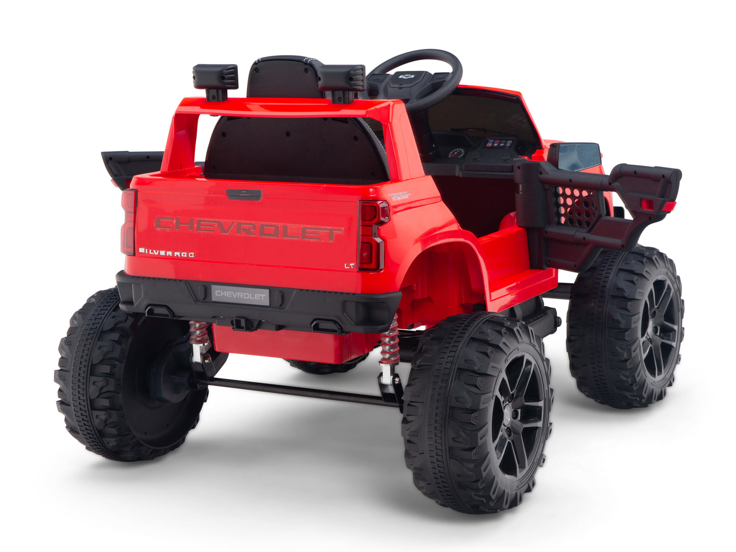 24V Chevrolet Silverado Lifted Ride On Truck with Remote Control – Red