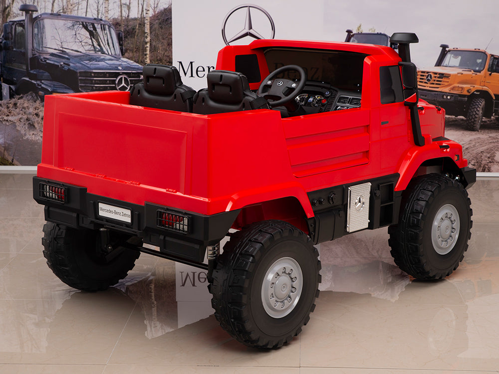 24V Mercedes Zetros Battery Powered Kids Ride On Truck with Remote Control - Red