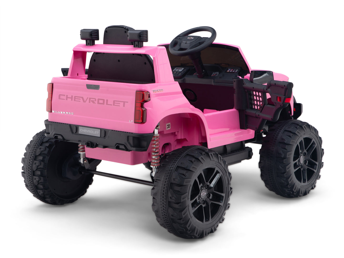 24V Chevrolet Silverado Lifted Ride On Truck with Remote Control – Pink