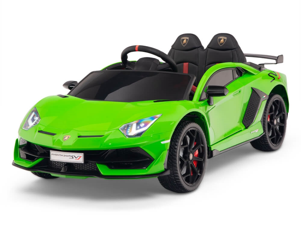 12V Kids Ride On Sports Car Battery Powered Lamborghini Aventador SVJ with Remote - Green