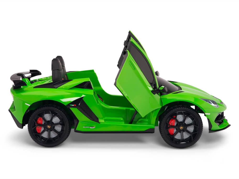 12V Kids Ride On Sports Car Battery Powered Lamborghini Aventador SVJ with Remote - Green