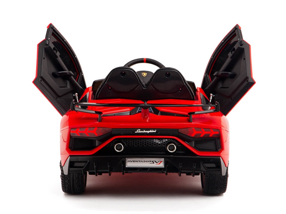 12V Kids Ride On Sports Car Battery Powered Lamborghini Aventador SVJ with Remote - Red