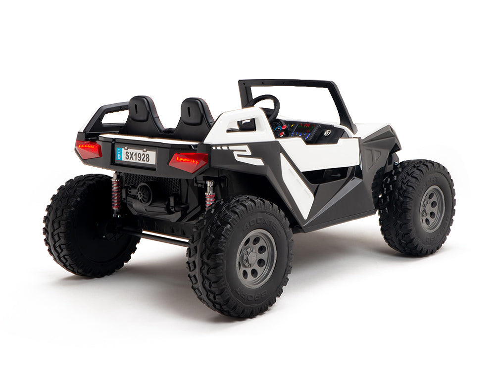 24V Red Tiger All Terrain UTV Ride on Buggy with Remote - White