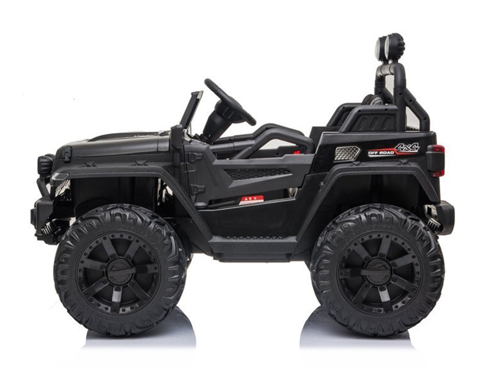 4WD Trekcar Kids Ride On Truck with EVA Wheels and Remote Control - Black