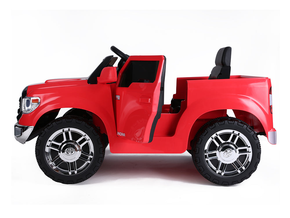 12V Kids Battery Powered Mini Toyota Tundra Ride-On Truck with Remote Control - Red