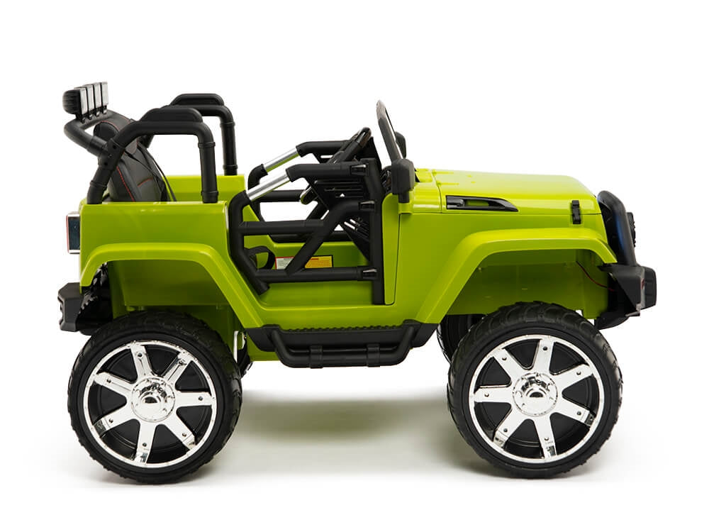 12V Jeep Rubber Wheels Green