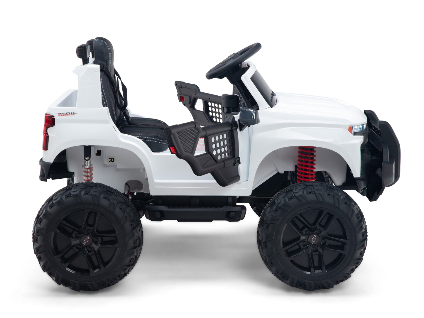 24V Chevrolet Silverado Lifted Ride On Truck with Remote Control – White
