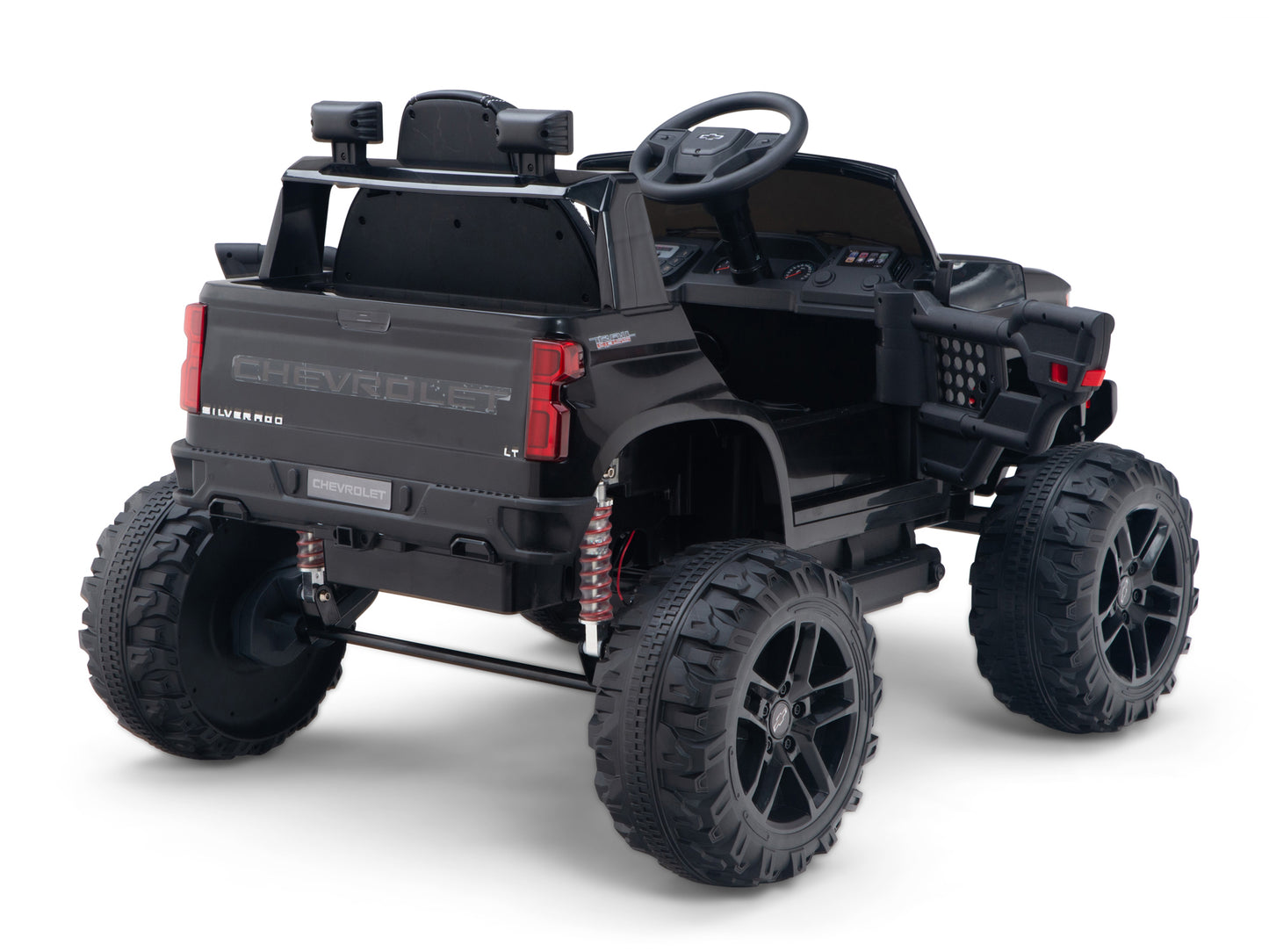 24V Chevrolet Silverado Lifted Ride On Truck with Remote Control – Black