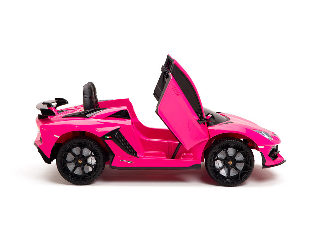 12V Lamborghini Aventador SVJ Kids Ride On Sports Car with Remote - Pink