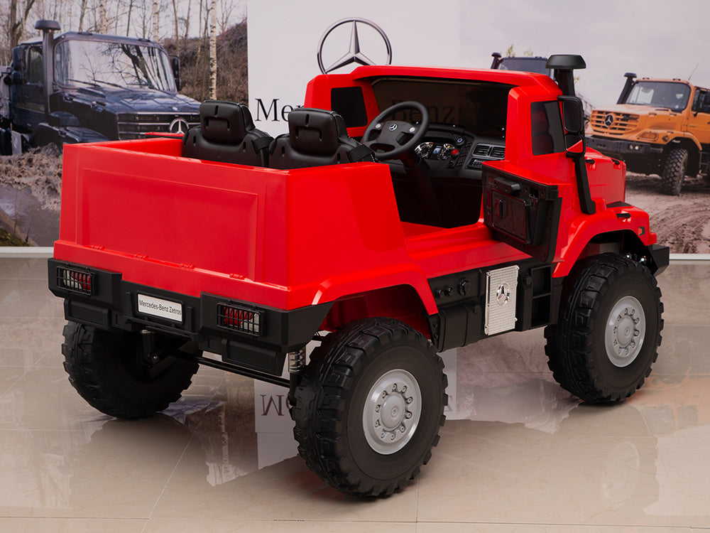 24V Mercedes Zetros Battery Powered Kids Ride On Truck with Remote Control - Red