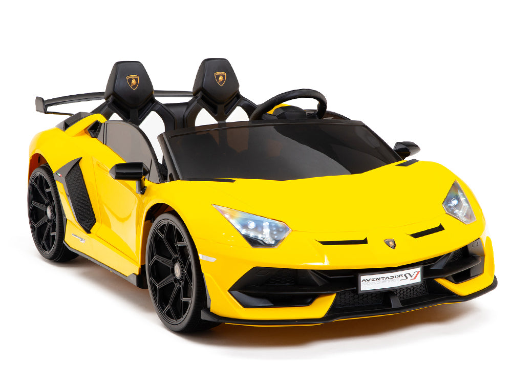 24V Lamborghini SVJ Ride On DRIFT Car with Remote Control - Yellow – Big  Toys Direct