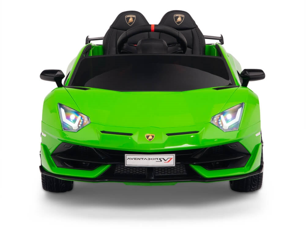 12V Kids Ride On Sports Car Battery Powered Lamborghini Aventador SVJ with Remote - Green