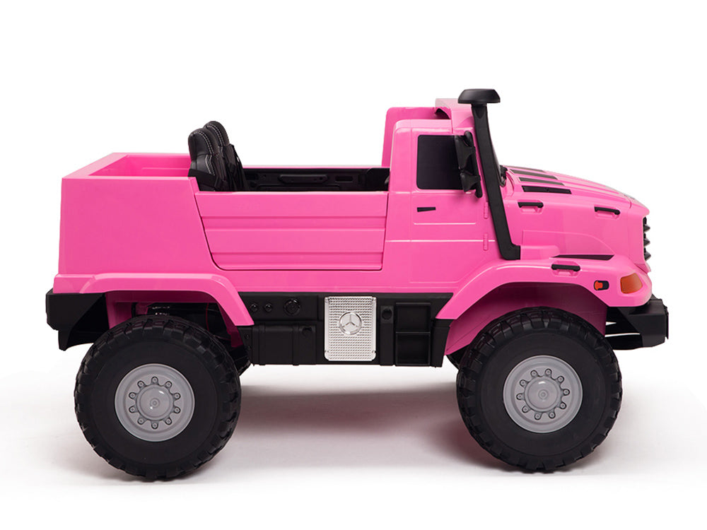 24V Mercedes Zetros Battery Powered Kids Ride On Truck with Remote Control - Pink