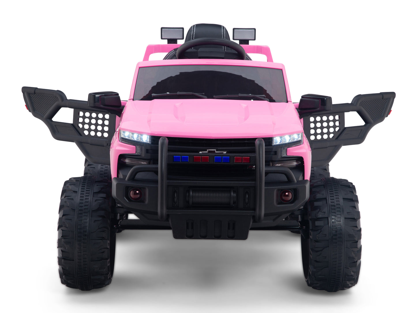 24V Chevrolet Silverado Lifted Ride On Truck with Remote Control – Pink