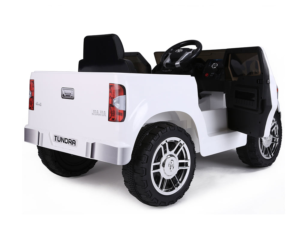 12V Kids Battery Powered Mini Toyota Tundra Ride-On Truck with Remote Control - White