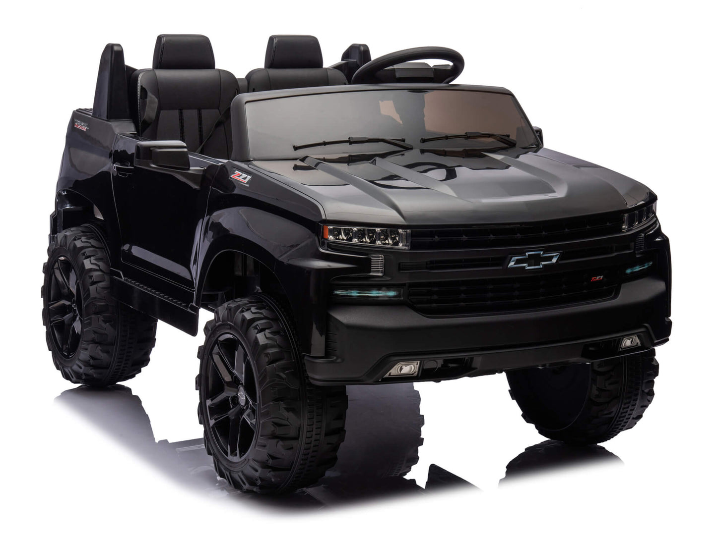 24V Chevrolet Silverado Ride on Truck for Kids with 2 Seats and Remote - Black