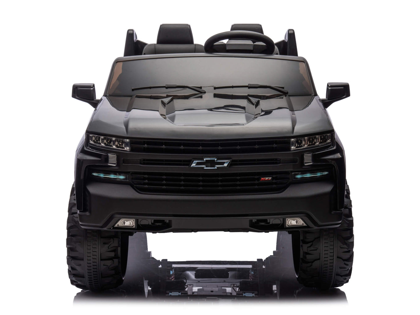 24V Chevrolet Silverado Ride on Truck for Kids with 2 Seats and Remote - Black