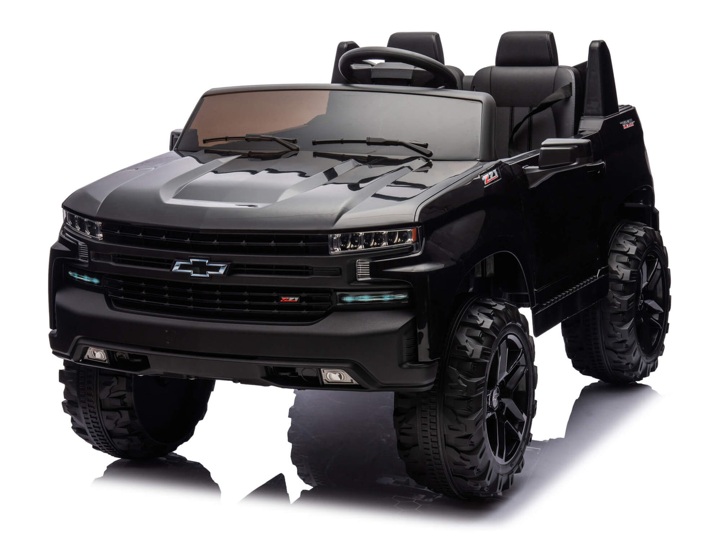 24V Chevrolet Silverado Ride on Truck for Kids with 2 Seats and Remote - Black