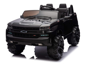 24V Chevrolet Silverado Ride on Truck for Kids with 2 Seats and Remote - Black