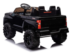 24V Chevrolet Silverado Ride on Truck for Kids with 2 Seats and Remote - Black