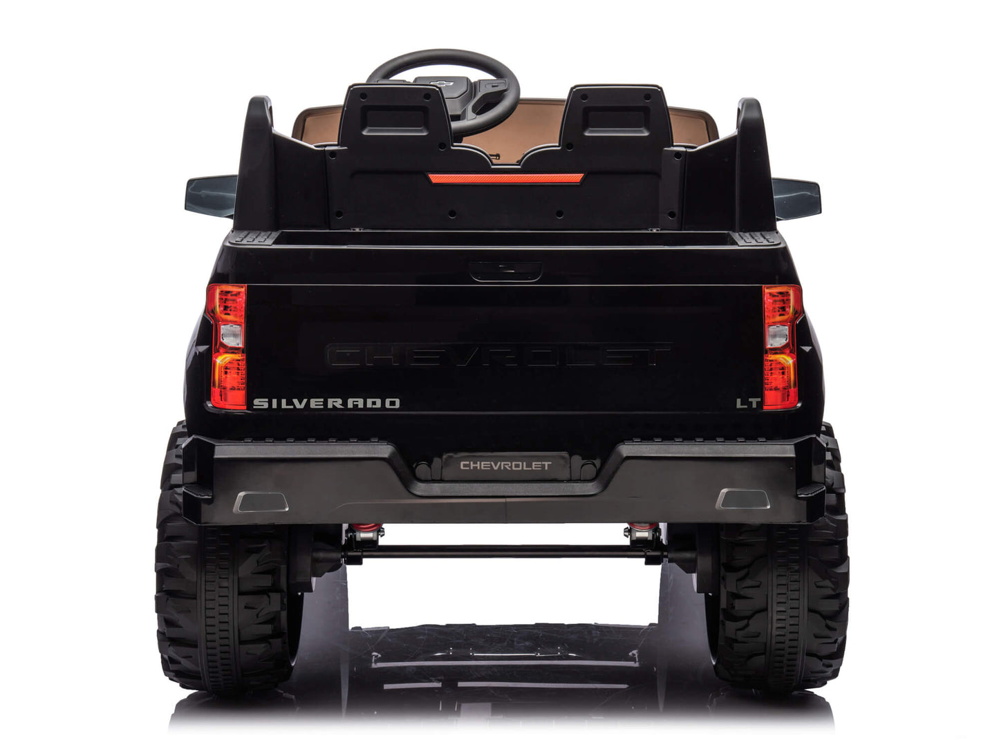 24V Chevrolet Silverado Ride on Truck for Kids with 2 Seats and Remote - Black