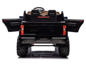 24V Chevrolet Silverado Ride on Truck for Kids with 2 Seats and Remote - Black