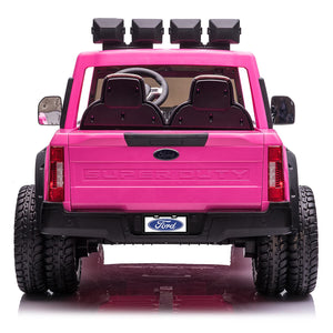 Ford F450 Custom Edition 24V Kids Ride-On Car Truck with R/C Parental Remote | Pink