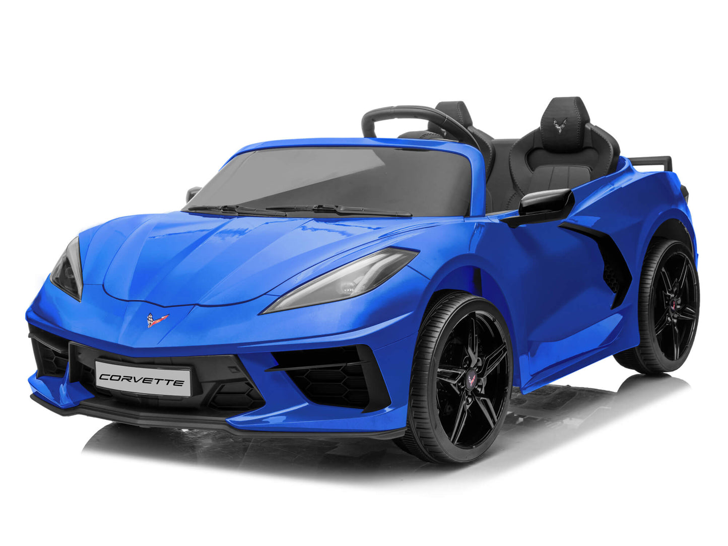 24V Chevrolet Corvette C8 2-Seater Ride On Car with Remote - Blue