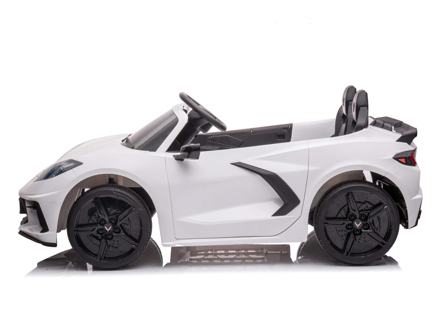 24V Chevrolet Corvette C8 2-Seater Ride On Car with Remote - White