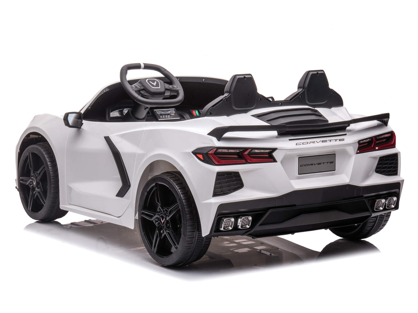 24V Chevrolet Corvette C8 2-Seater Ride On Car with Remote - White