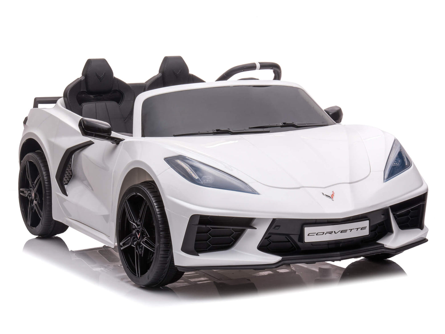 24V Chevrolet Corvette C8 2-Seater Ride On Car with Remote - White