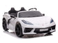 24V Chevrolet Corvette C8 2-Seater Ride On Car with Remote - White