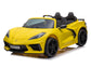 24V Chevrolet Corvette C8 2-Seater Ride On Car with Remote - Yellow