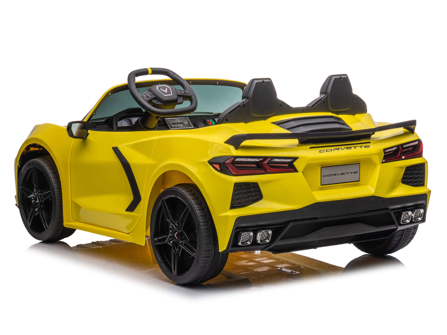 24V Chevrolet Corvette C8 2-Seater Ride On Car with Remote - Yellow