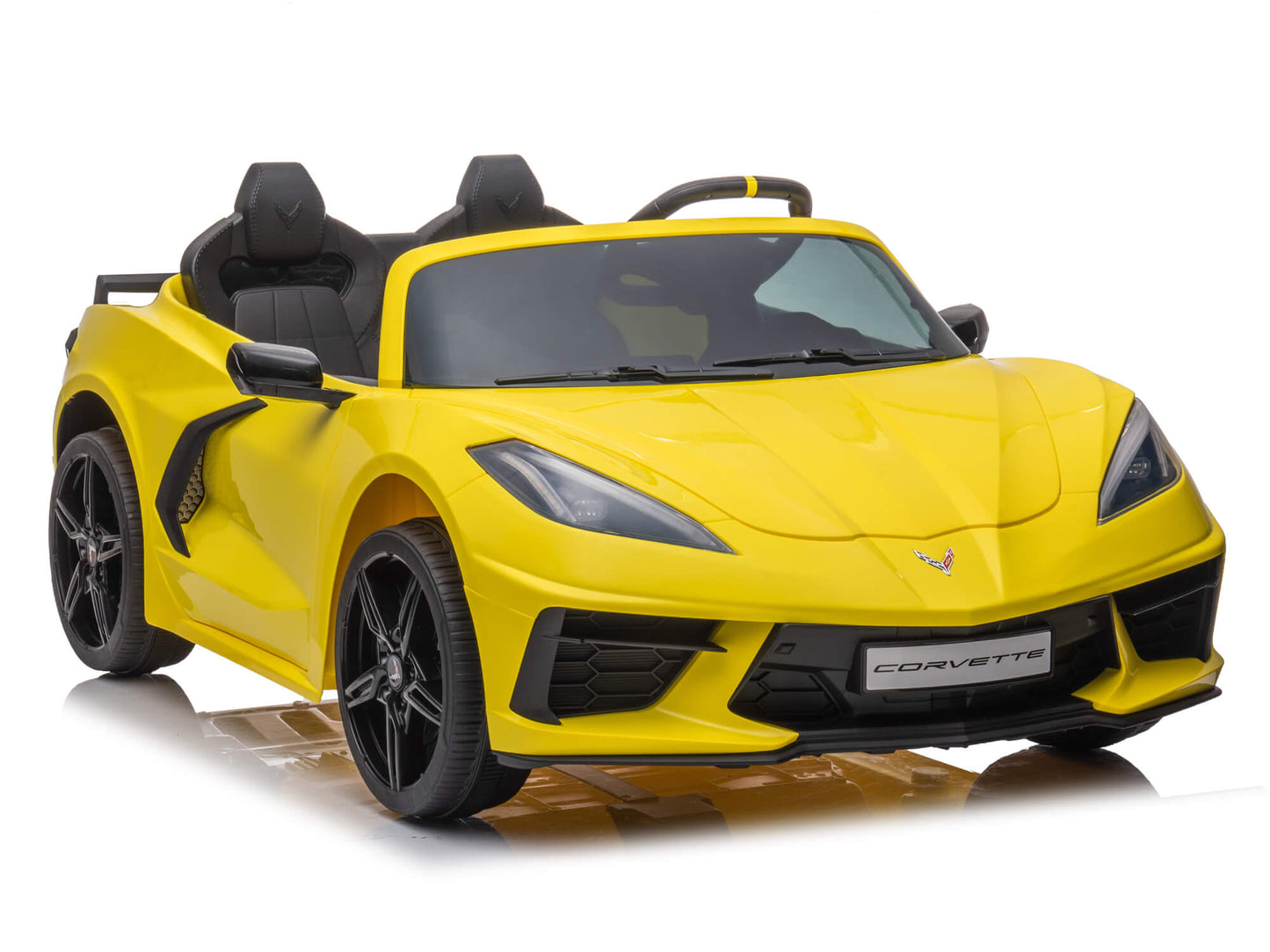 24V Chevrolet Corvette C8 2-Seater Ride On Car with Remote - Yellow