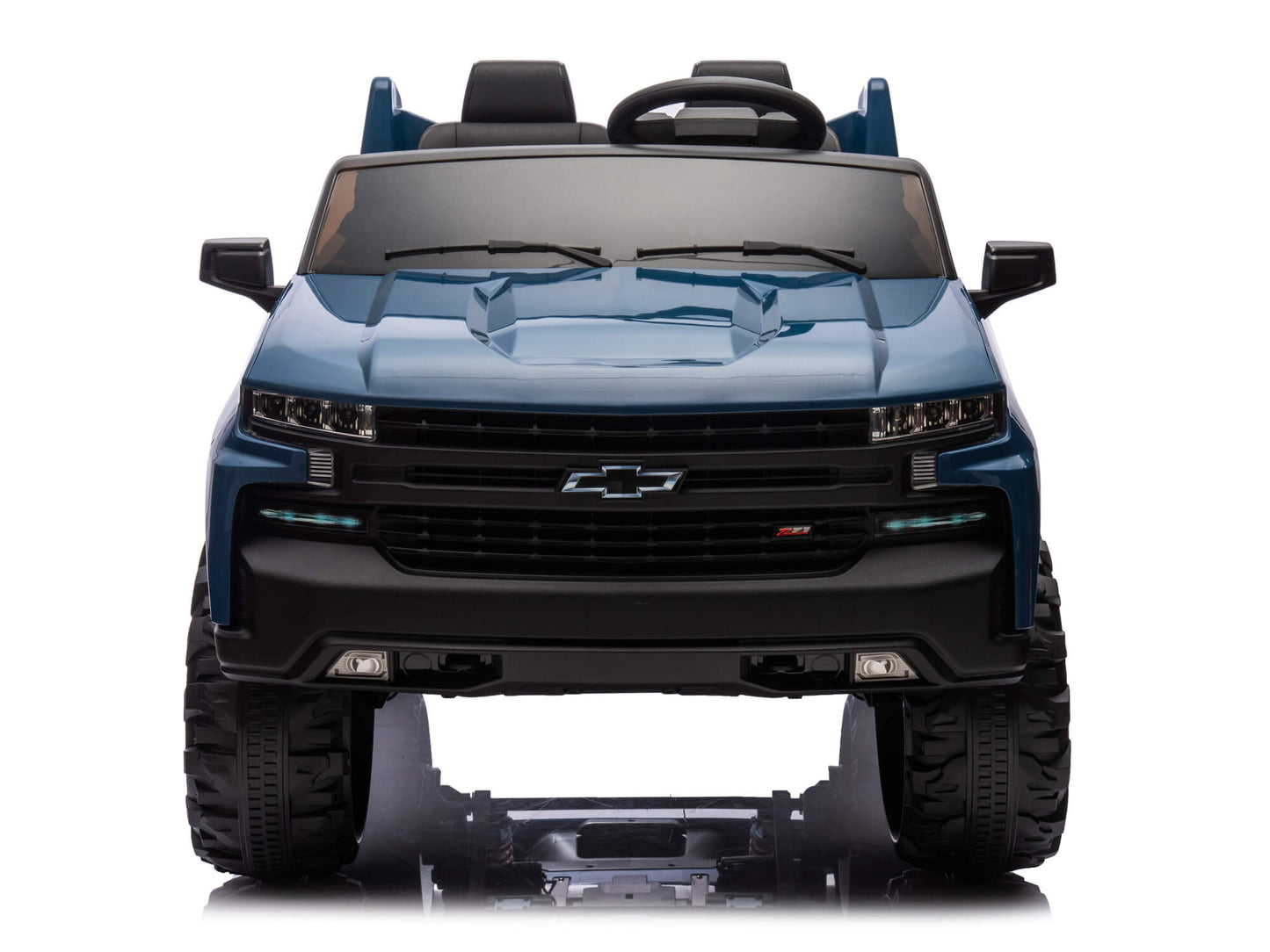 24V Chevrolet Silverado Ride on Truck for Kids with 2 Seats and Remote - Blue