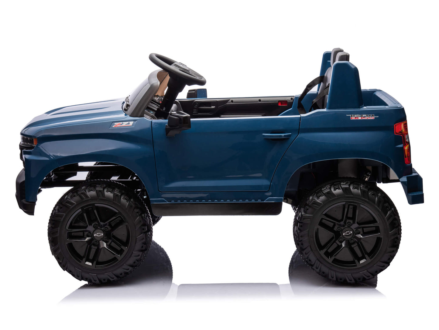 24V Chevrolet Silverado Ride on Truck for Kids with 2 Seats and Remote - Blue